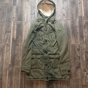 Abercrombie & Fitch Green Sherpa Jacket